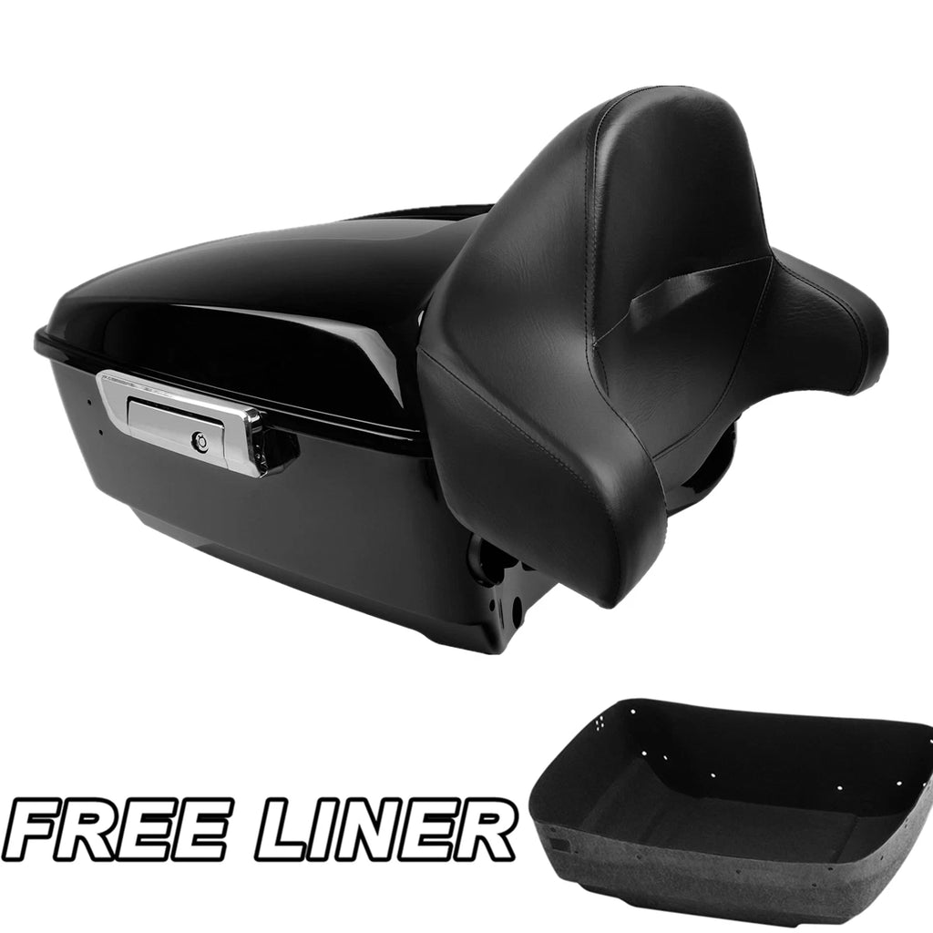 King Trunk with Backrest Pad for Harley Touring Street Road Glide (2014–2026)