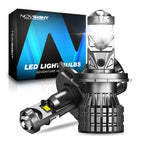 2X H4 9003 LED Headlight Bulbs for Universal Vehicles (6500K, 22000LM)