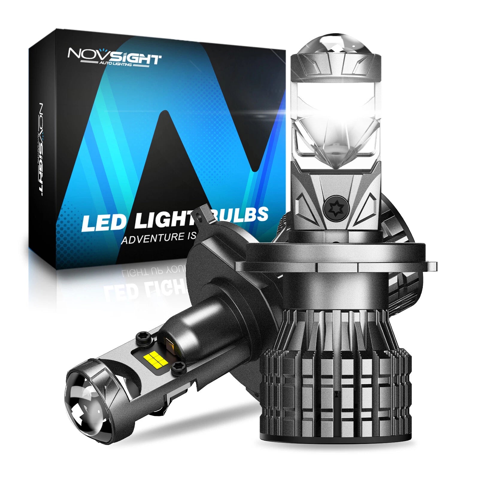 2X H4 9003 LED Headlight Bulbs for Universal Vehicles (6500K, 22000LM)