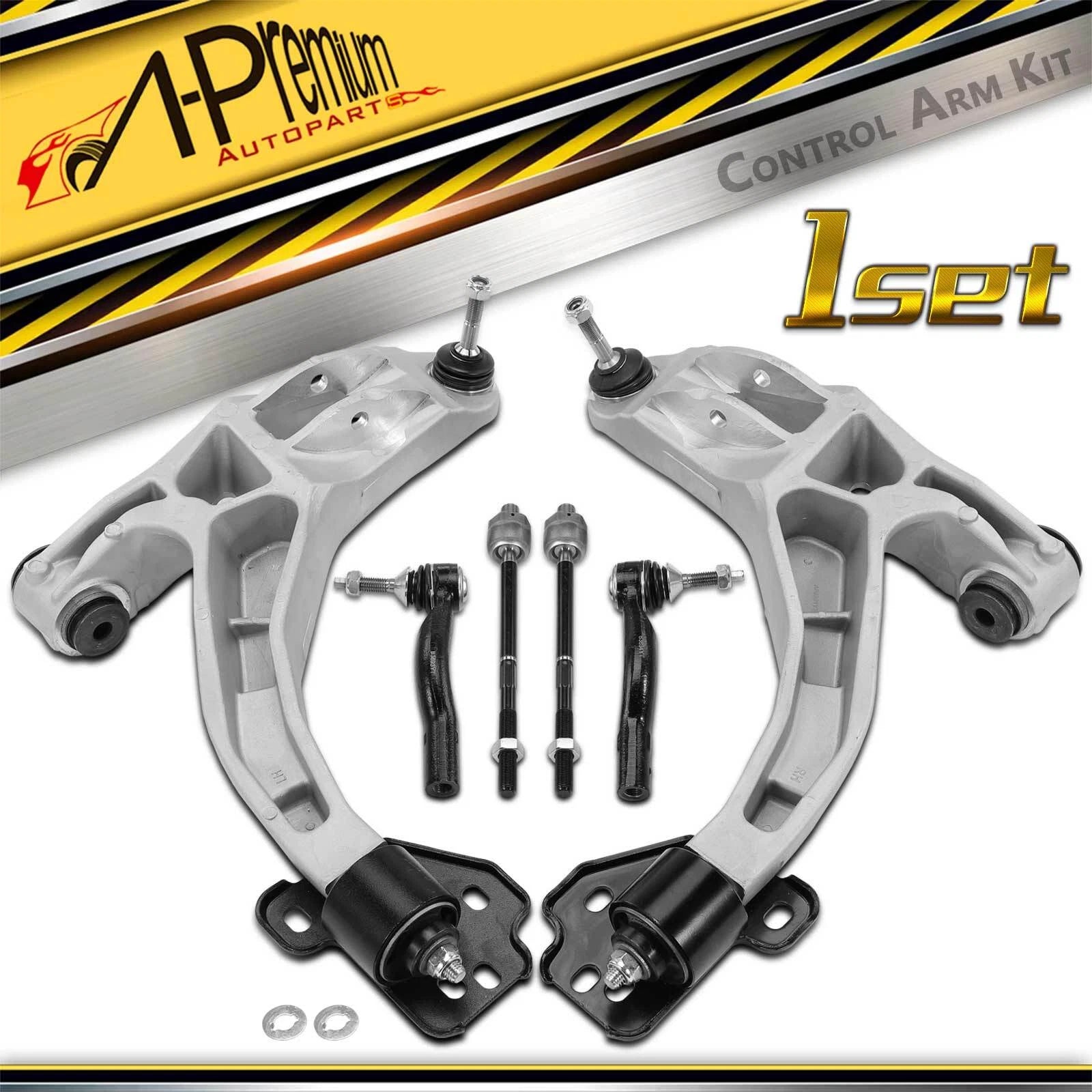 6X Front Control Arm with Ball Joint & Tie Rod for Ford Lincoln Mercury