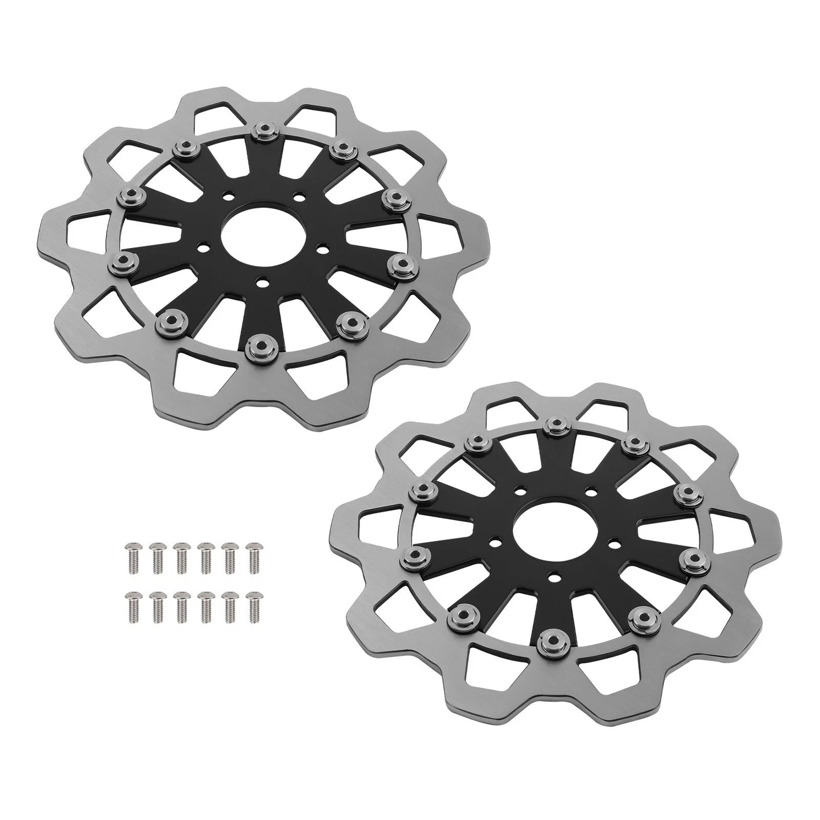 Pair of 11.8" Floating Front Brake Rotors for Harley Touring (2008–2019) Softail (2015–2024)