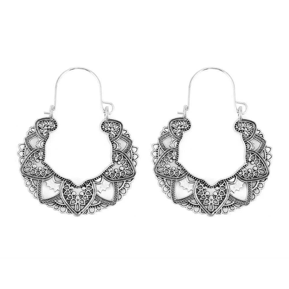 Boho Vintage Style Tibetan Dangle Drop Hook Earrings