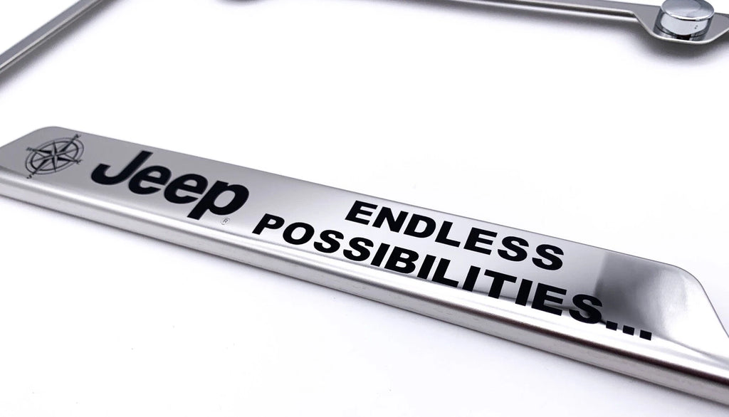 License Plate Frame Chrome Stainless Replacement for Jeep Wrangler (2018–2024)