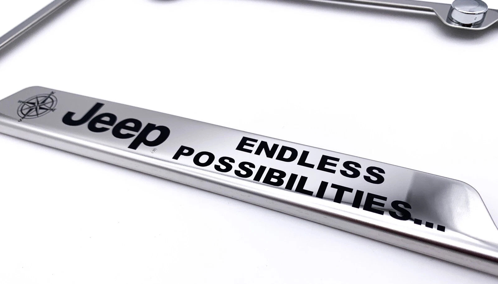 License Plate Frame Chrome Stainless Replacement for Jeep Wrangler (2018–2024)