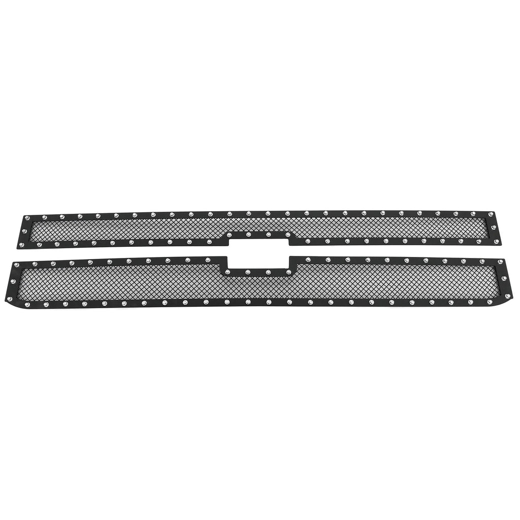 Stainless Black Mesh Rivet Grille for Chevy Silverado 2500HD/3500HD (2015-2019)