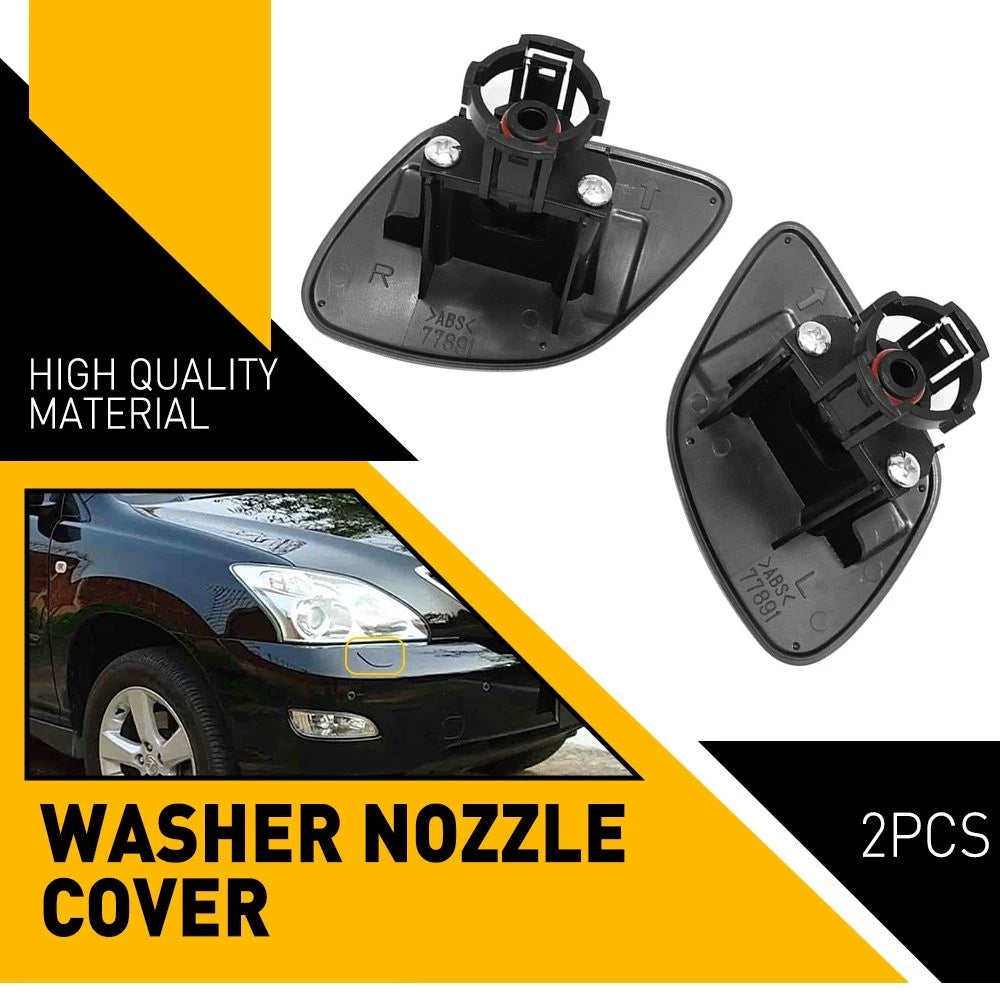 2X Headlight Cleaning Cap Washer Nozzle Cover for Lexus RX330 RX350 (2004–2006)