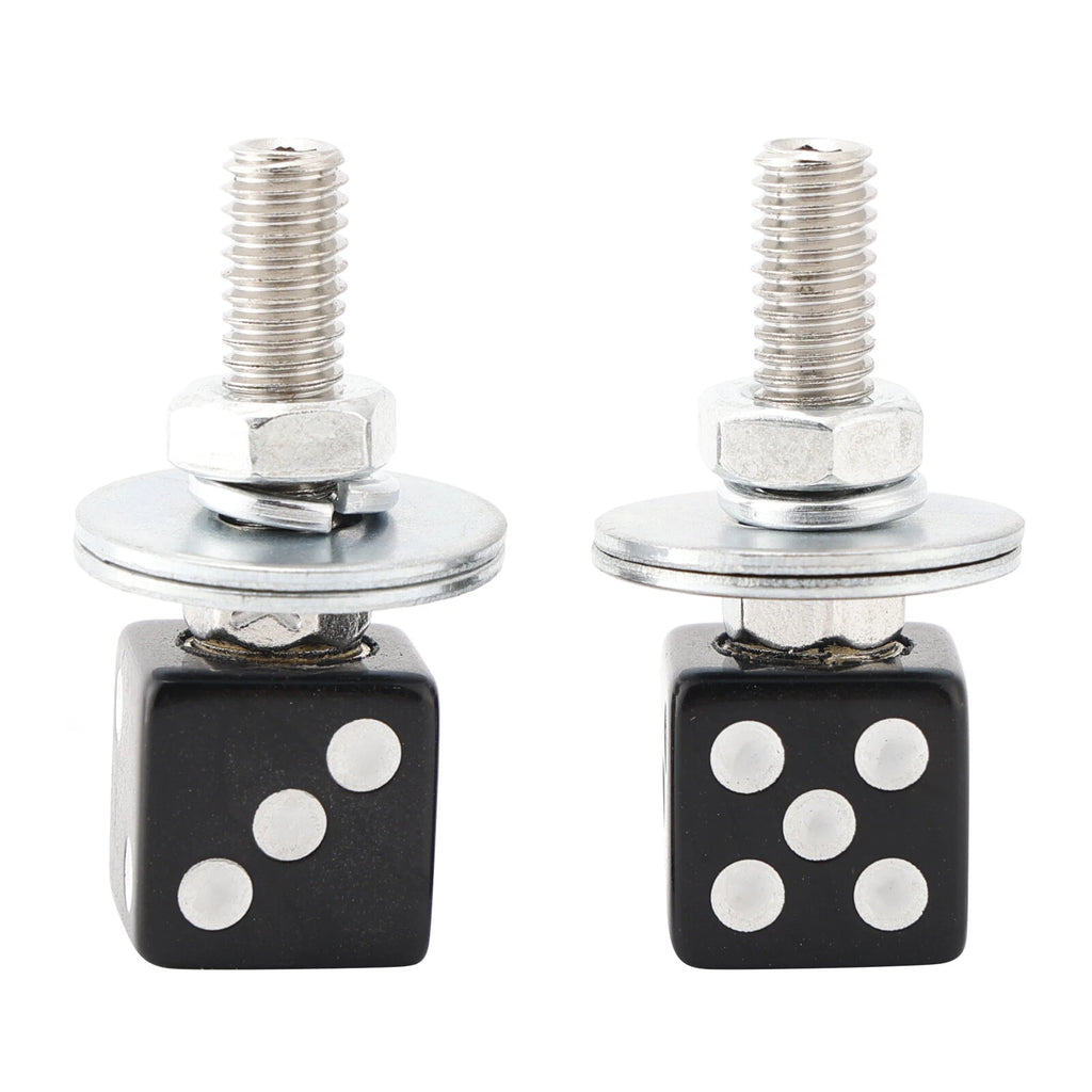 2X License Plate Bolt Screws for Motorcycle Chopper Bobber (Custom Black Plastic)