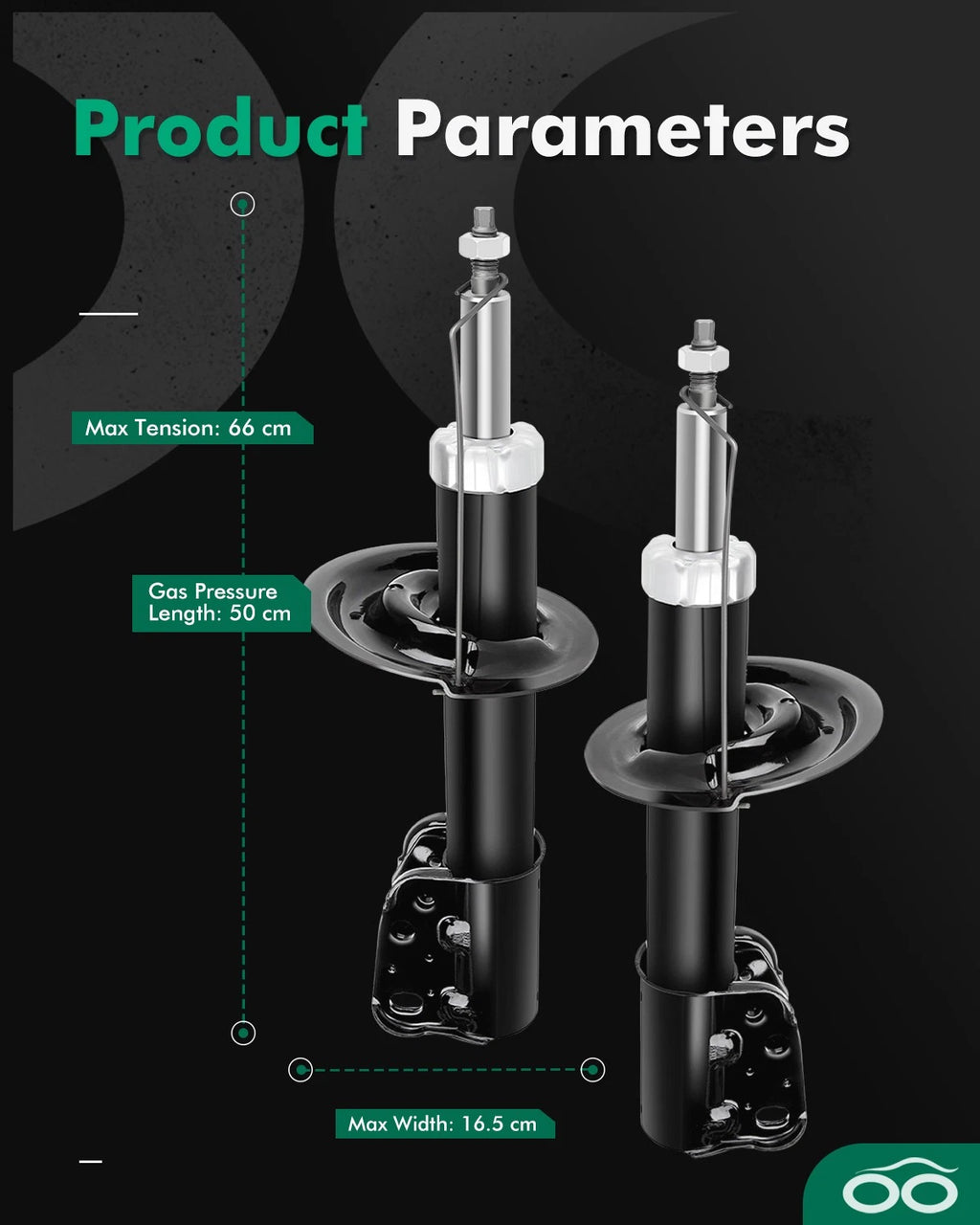 Set of 2 Front Shocks Struts for Chevrolet Equinox (2007–2017) & Saturn Vue (2008–2010)