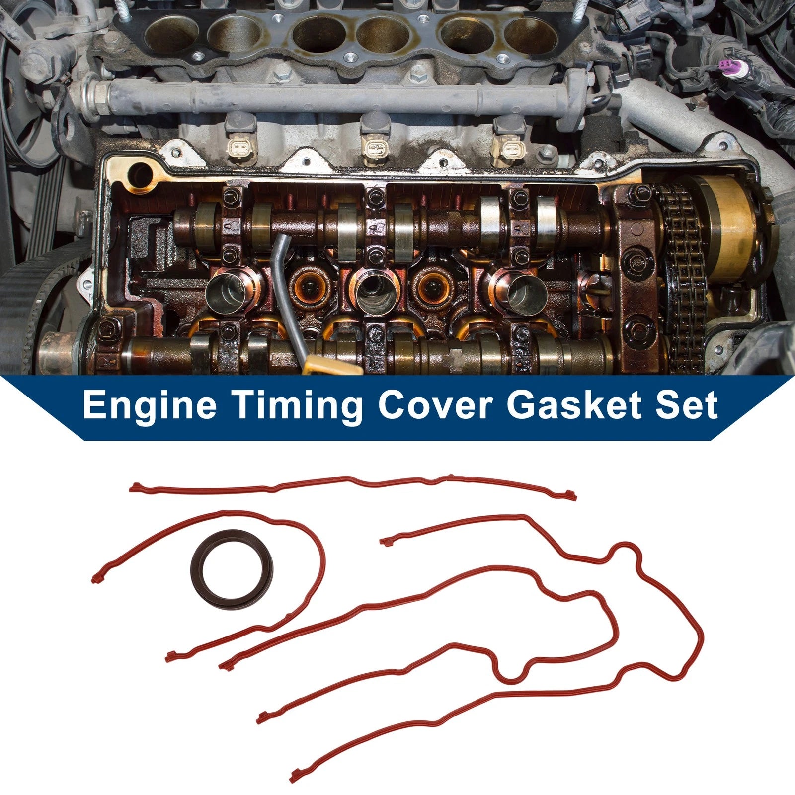 Set of 1 Engine Timing Cover Gasket JV1159 for Ford Mustang (1996–2004)