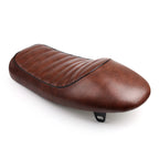 Universal Motorcycle Flat Hump Seat for Cafe Racer, Brat, Scrambler (Brown)