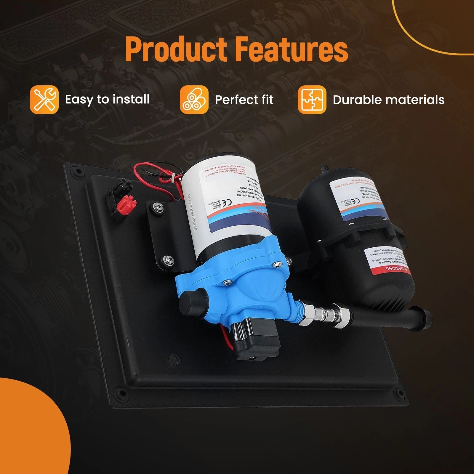 12V Water Pump 3.5GPM for Travel Trailer (13.5L/Min)