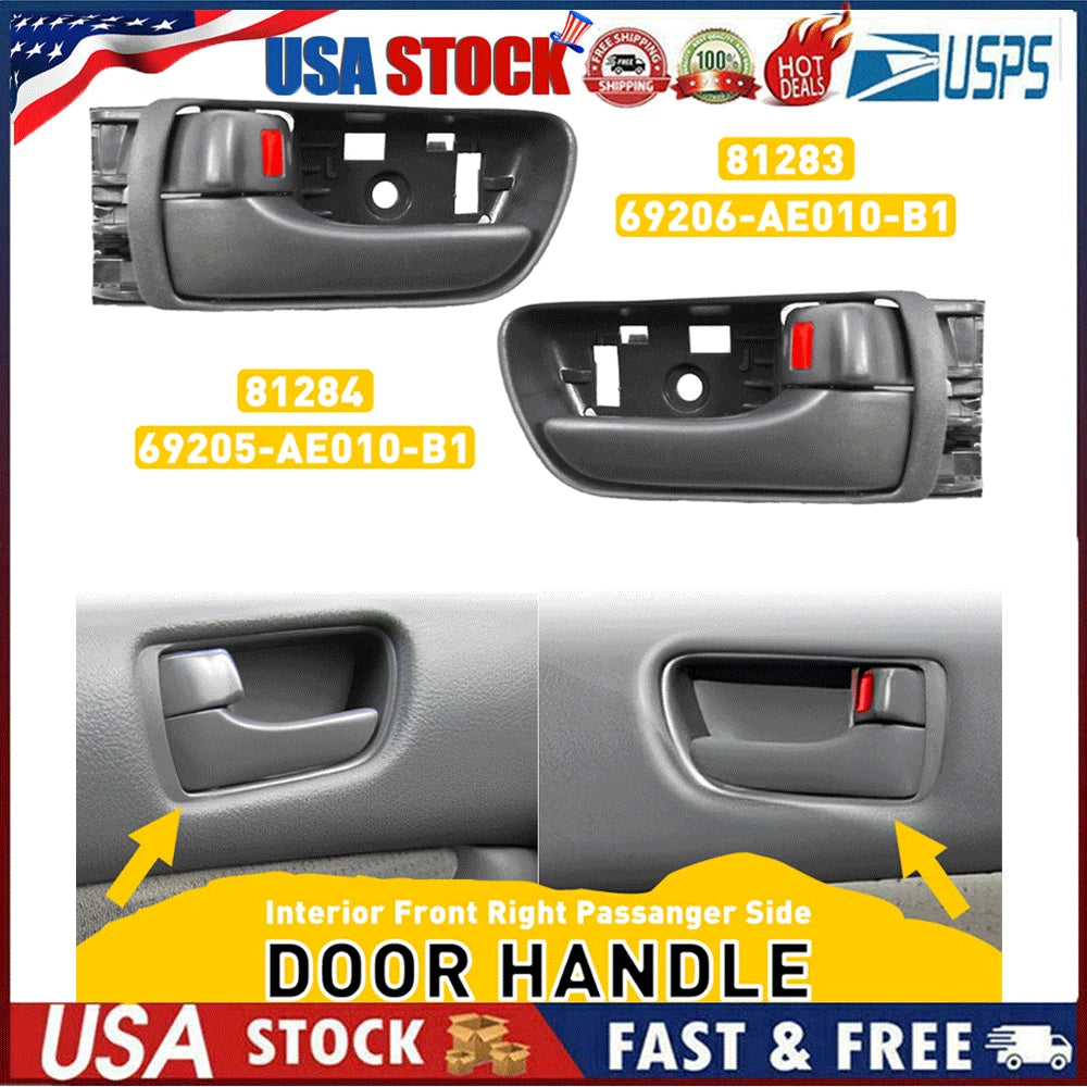 Set of 2 Interior Door Handles for Toyota Sienna  Gray