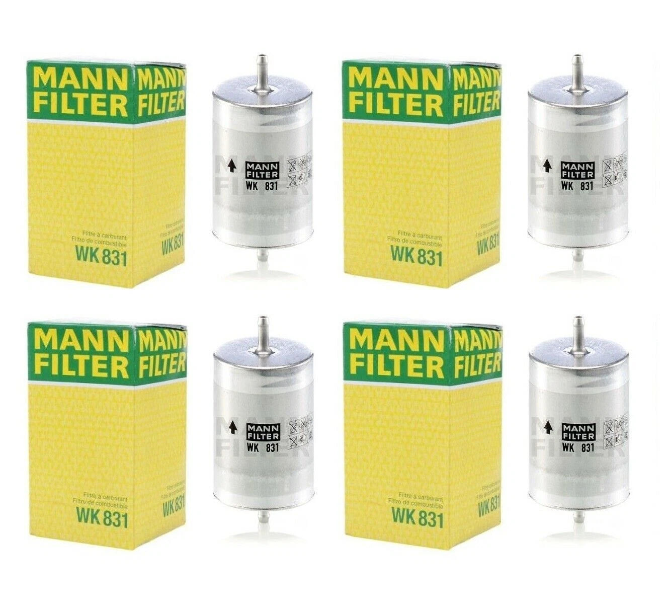 Set of 4 Fuel Filters for Mercedes-Benz W114 W140 W210 W202 (OEM)