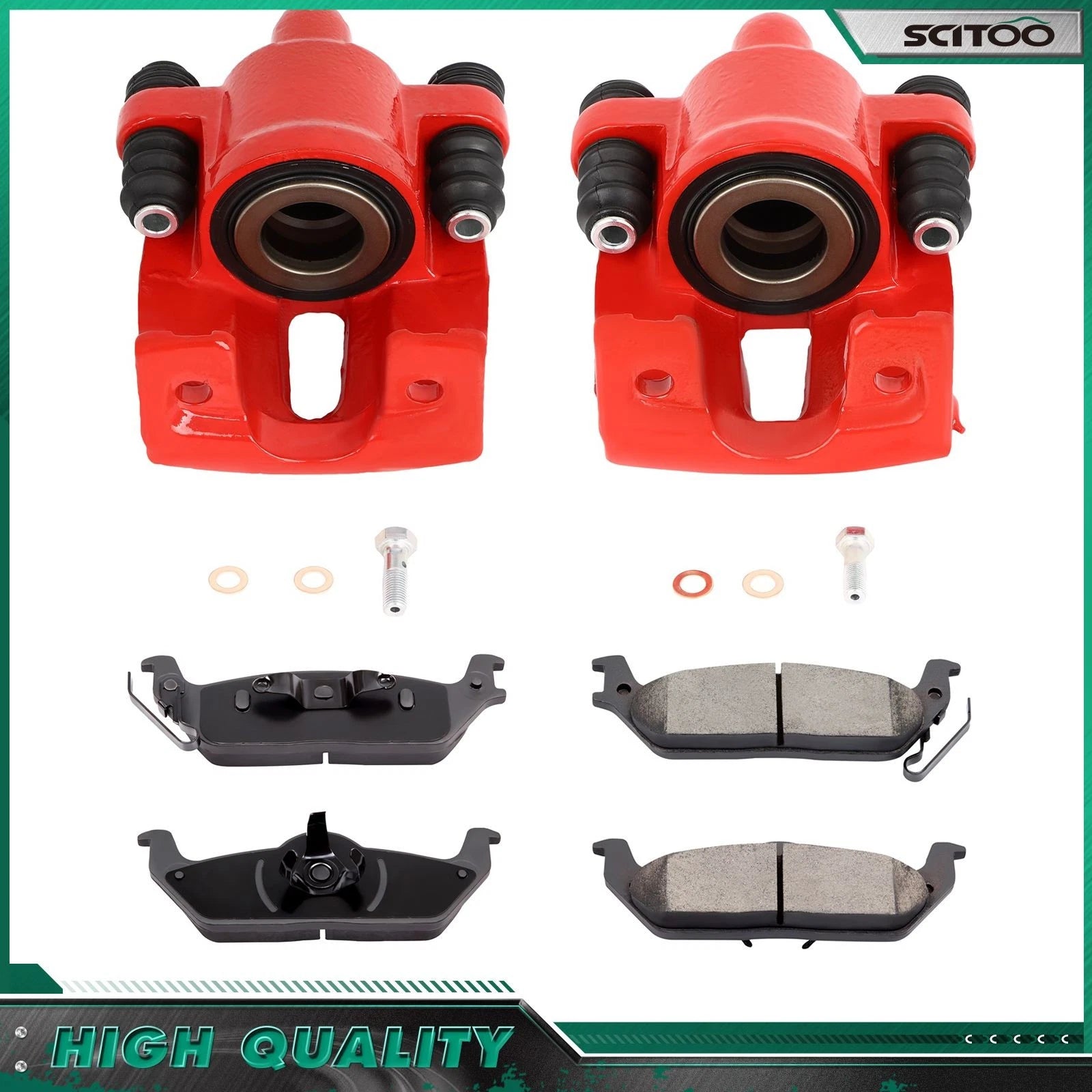 Set of 2 Rear Brake Calipers with Ceramic Pads for Ford F-150 (2004–2011)