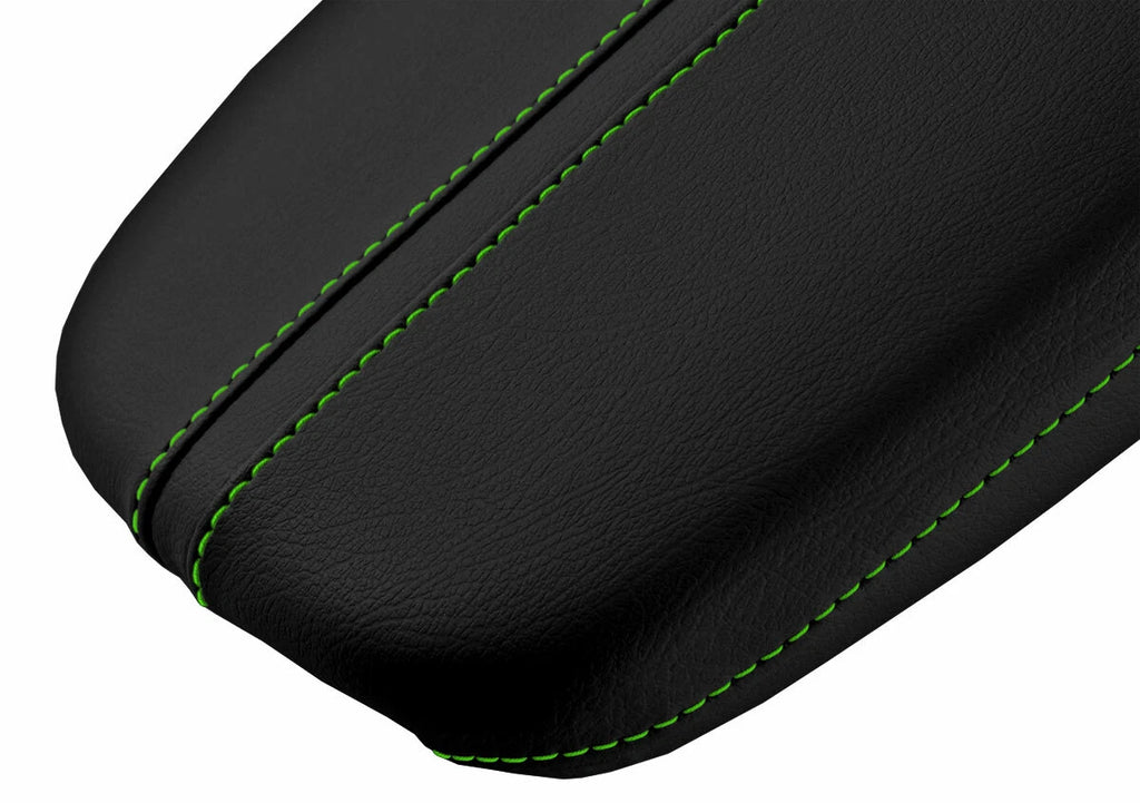Leather Console Lid Armrest Cover for Acura TLX (2015–2020) Green Stitch