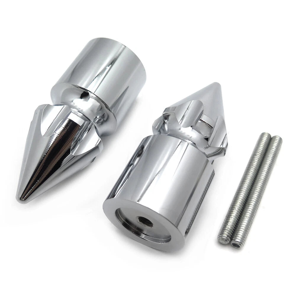 Chrome Spike Bar Ends for Suzuki GSX-R 600 750 1000 1100 (2001–2023)