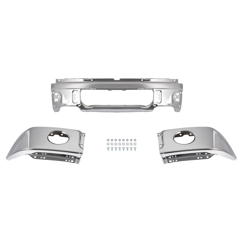 Chrome Steel Front Bumper Face Bar w/Fog Light Hole for Ford F-150 (2009–2014)