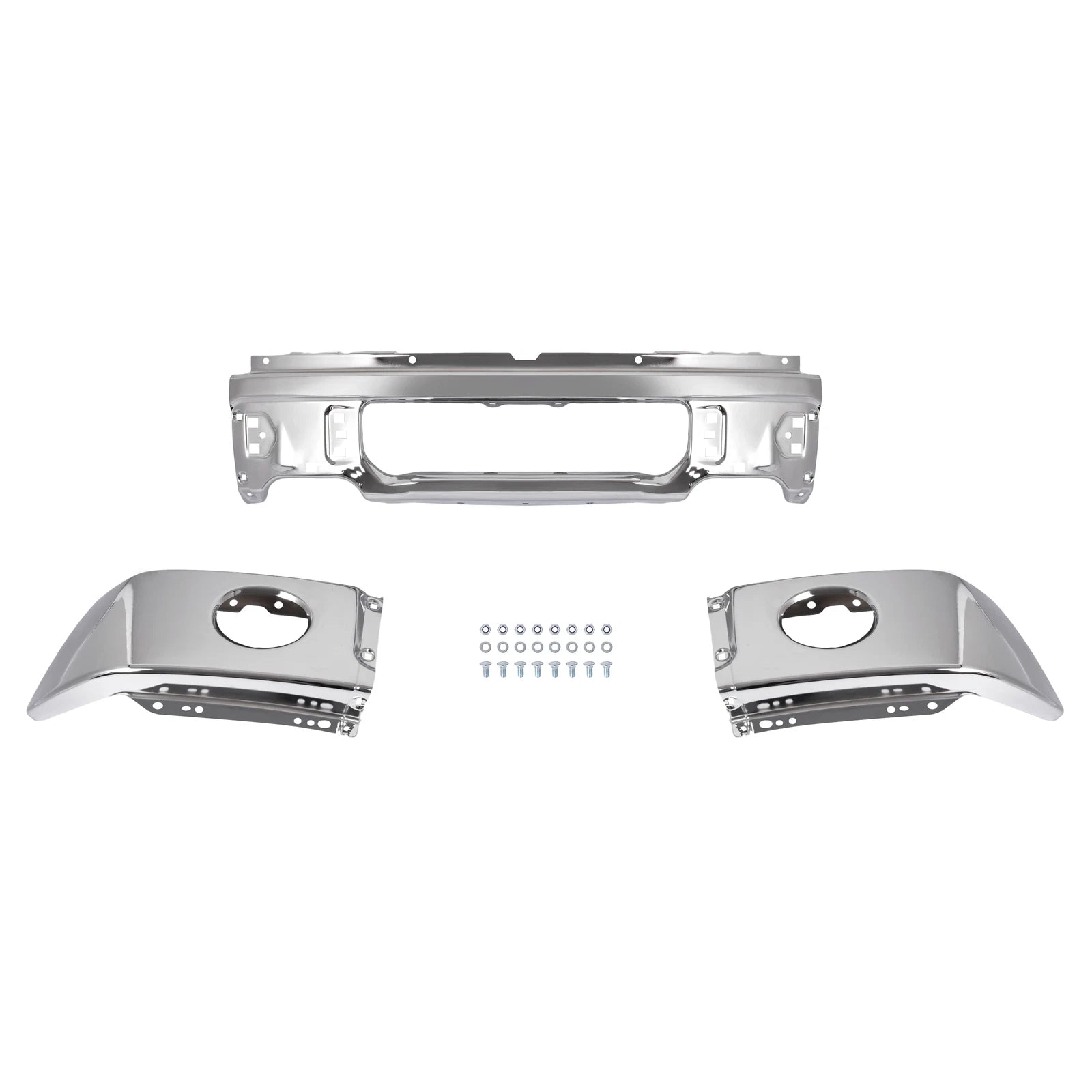 Chrome Steel Front Bumper Face Bar w/Fog Light Hole for Ford F-150 (2009–2014)