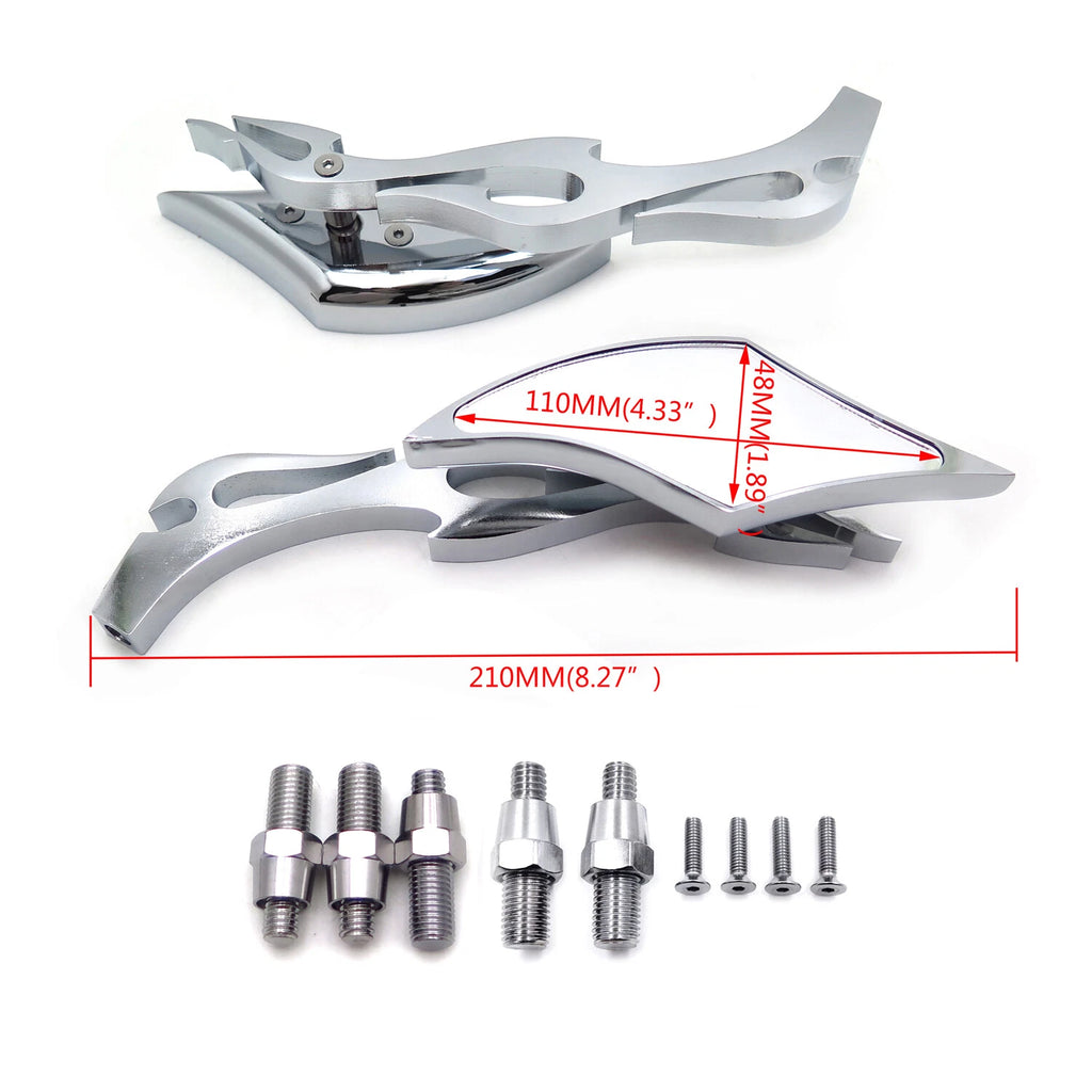 Alloy Twist Diamond Custom Mirror for Honda Kawasaki Suzuki Cruiser (All Years)