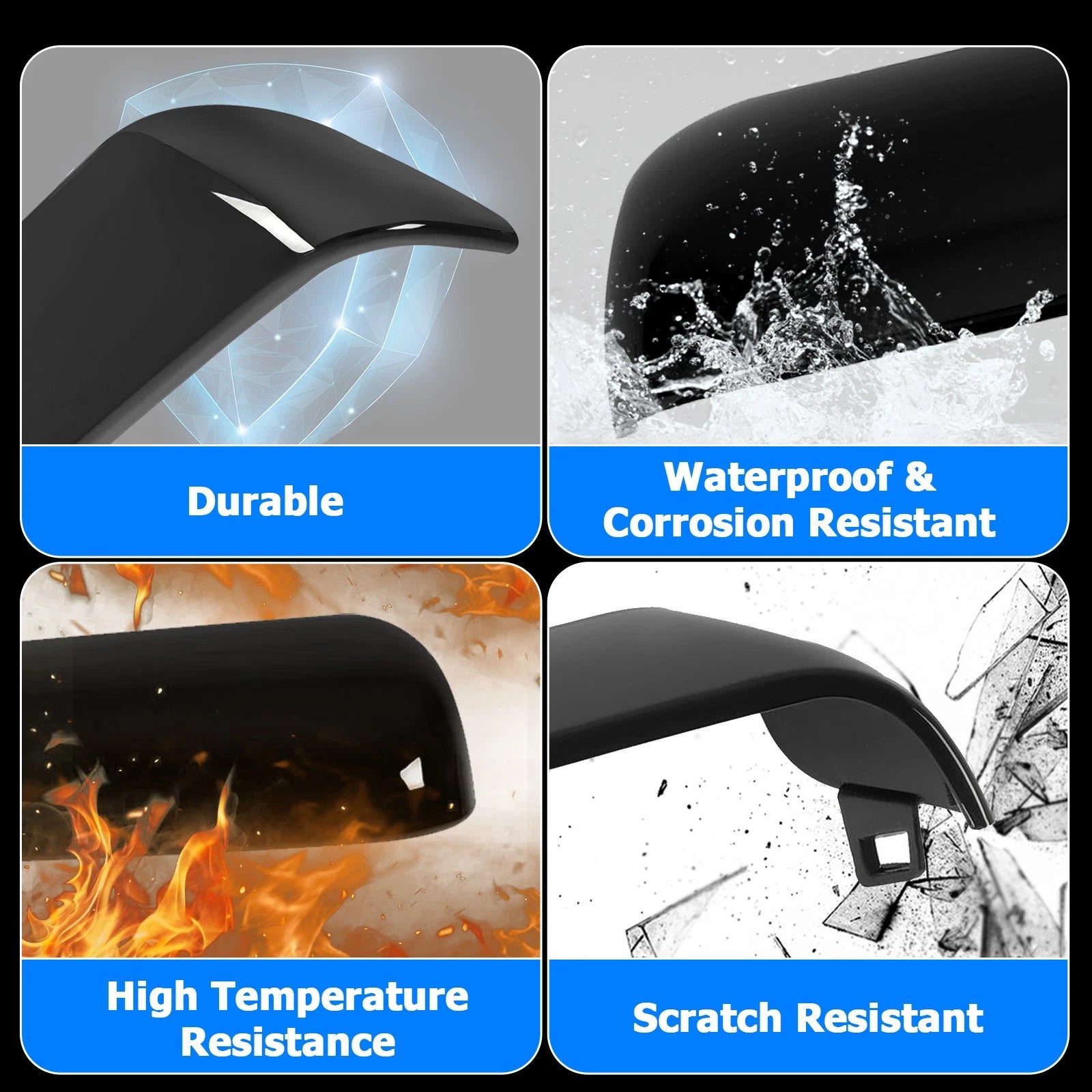 Set of 2 Side Mirror Cover Caps for Chevy Silverado GMC Sierra HD (2020–2023)