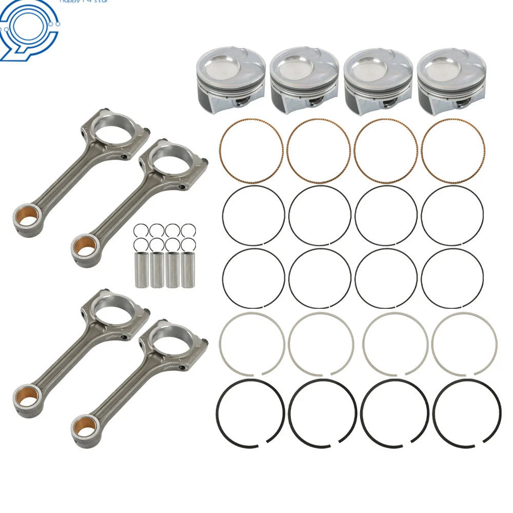 Set of 4 Piston & Rings for Kia Soul Forte Koup 2.0L (2014–2018)