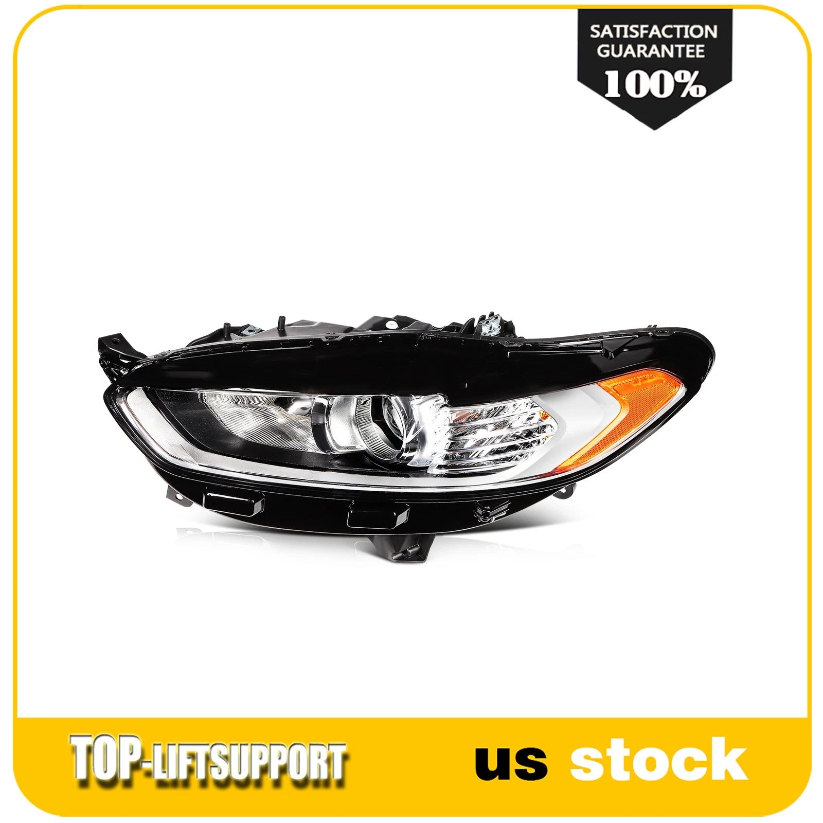 Left Driver Side Headlight Assembly with Projector for Ford Fusion (2013–2016)