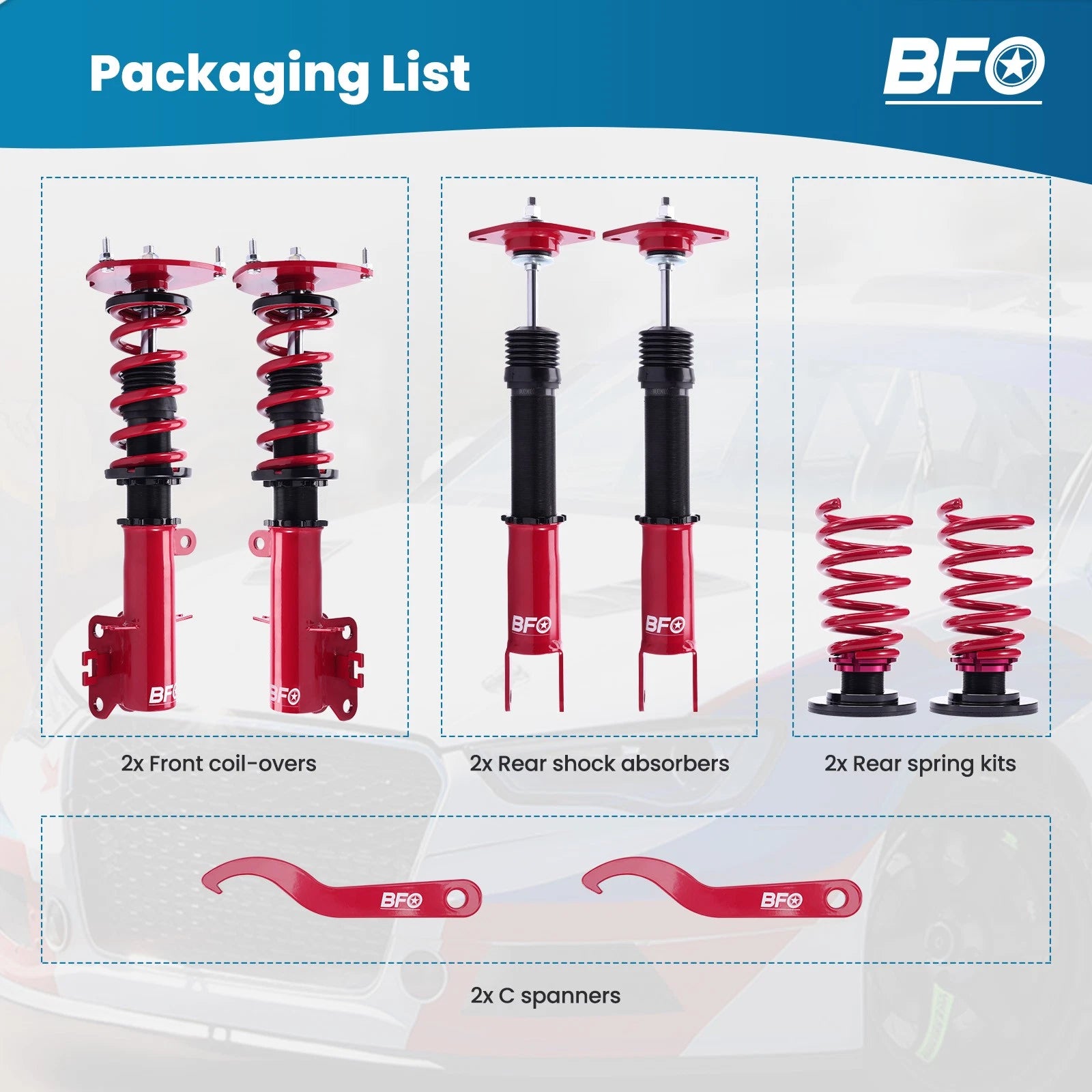 BFO Coilovers Lowering Kit for Nissan Maxima Altima (2007–2013) Shocks Struts