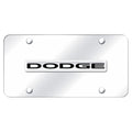 Chrome Name on Chrome License Plate - Officially Licensed for Dodge