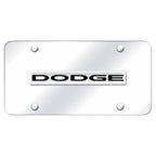 Chrome Name on Chrome License Plate - Officially Licensed for Dodge