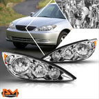 Chrome Housing Headlight & Amber Side Corner Signal Lamp Pair for Camry XV30 (2005–2006)