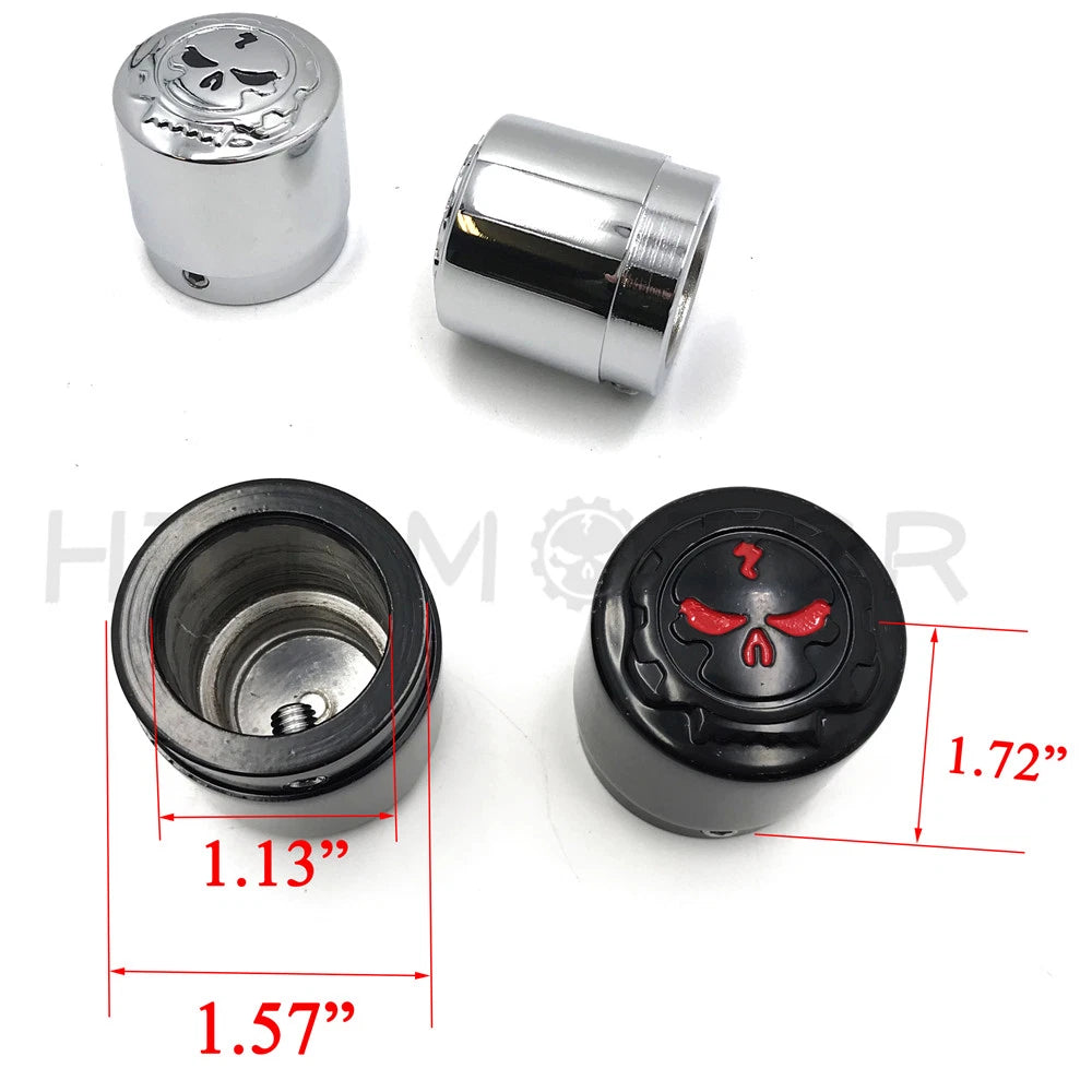 Skull Front Axle Nut Cover Cap 29mm for Harley Softail Dyna V-Rod Sportster