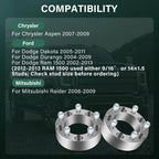 4X 2" Wheel Spacers 5x5.5 for Dodge Ram 1500 (2002–2012) 9/16" Stud