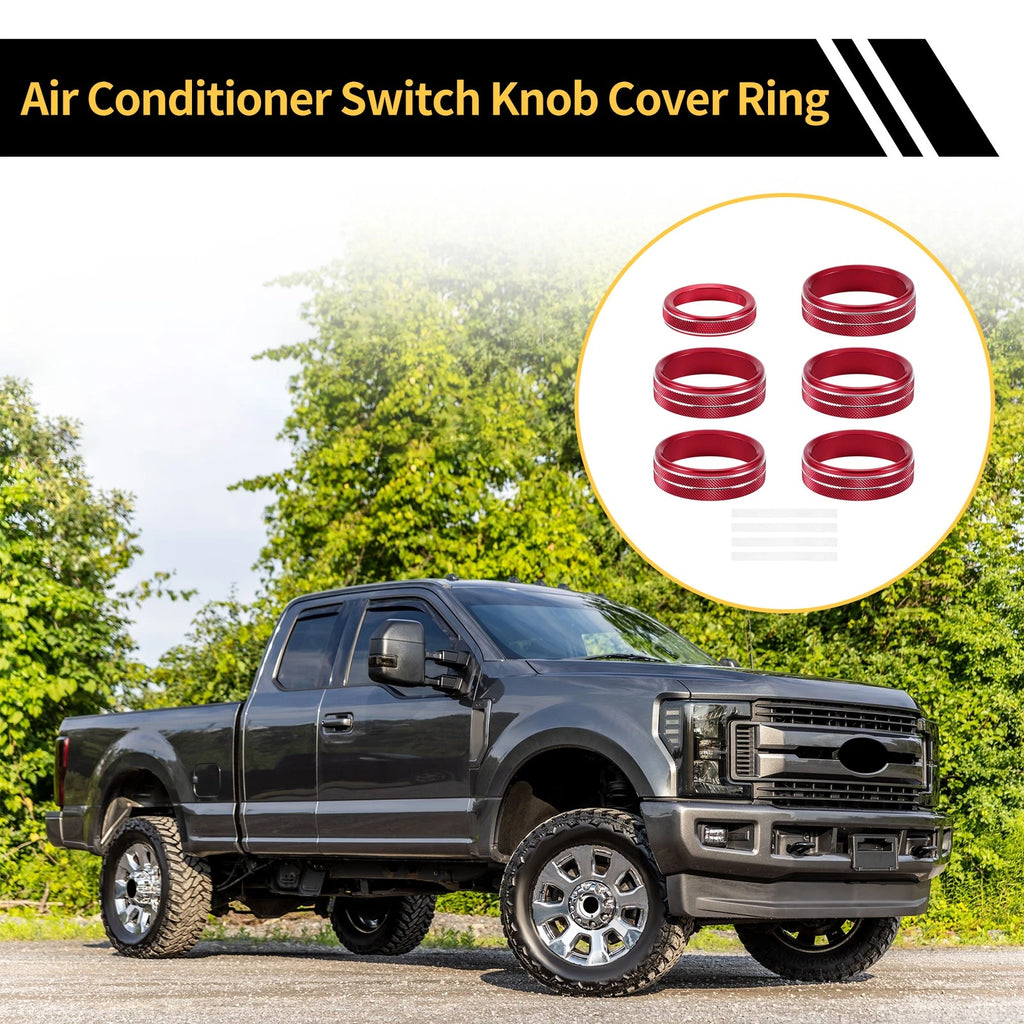 Air Conditioner Switch Knob Cover Ring for Ford F-150 (2015–2023) Red