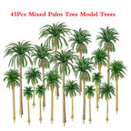 45pcs Coconut Palm Trees for HO N Scale Train Railroad Diorama