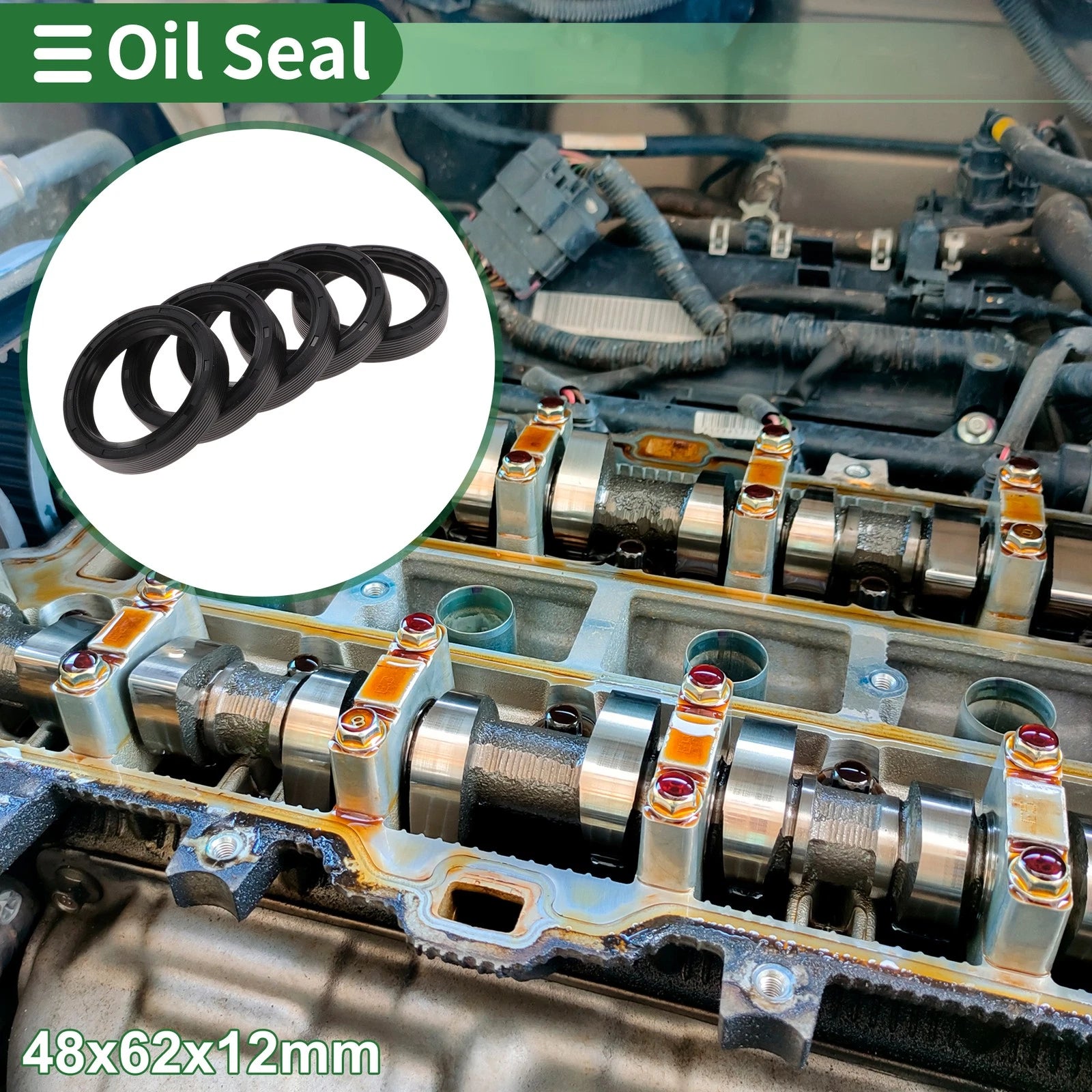 Set of 5 Oil Seals NBR Rubber 48x62x12mm for Various Models 
