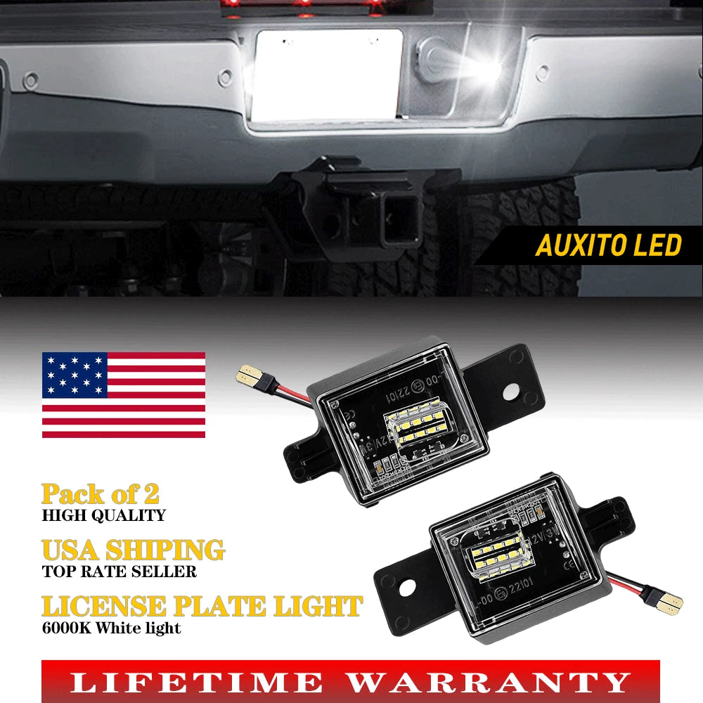 Full LED License Plate Light for Chevy Silverado GMC Sierra (2014–2023)