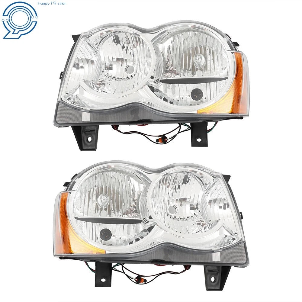 Halogen Headlights for Jeep Grand Cherokee (2008–2010) Left+Right Side