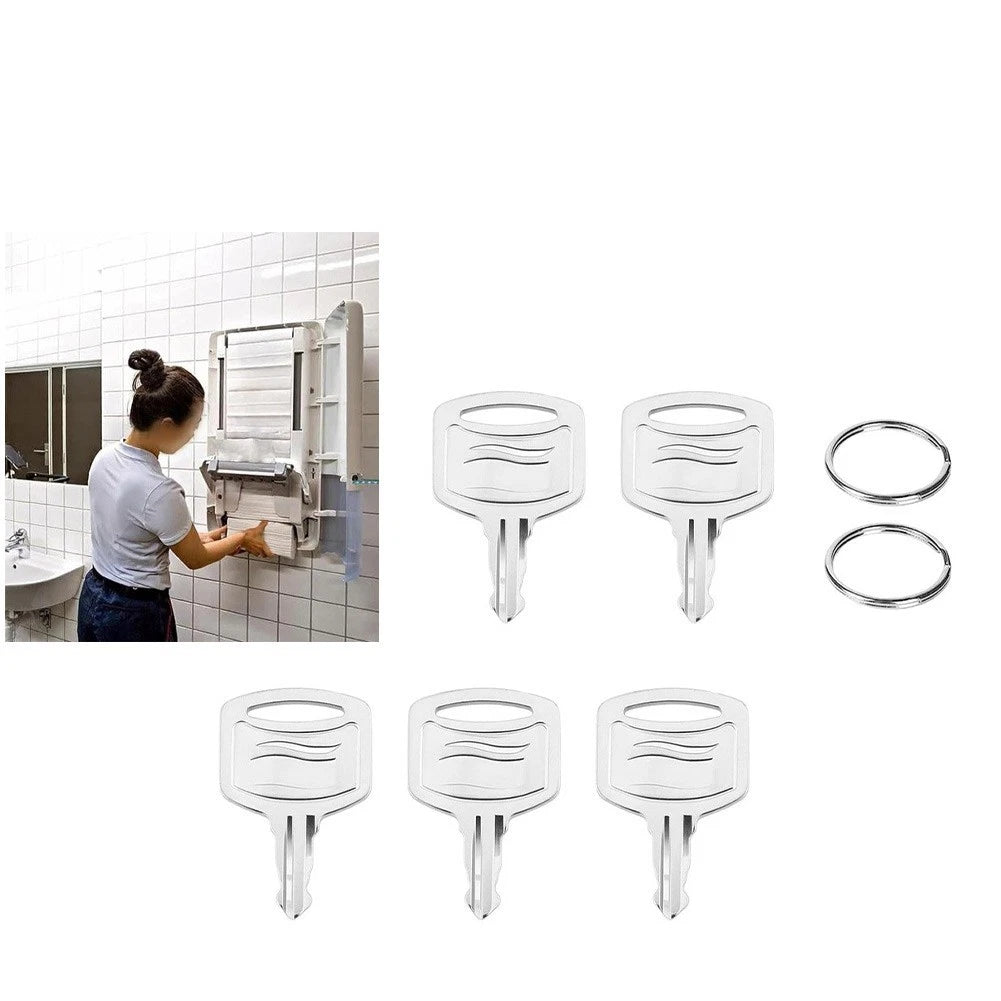 Set of 5 Metal Keys for Tork SCA 1100 Toilet Paper Dispensers