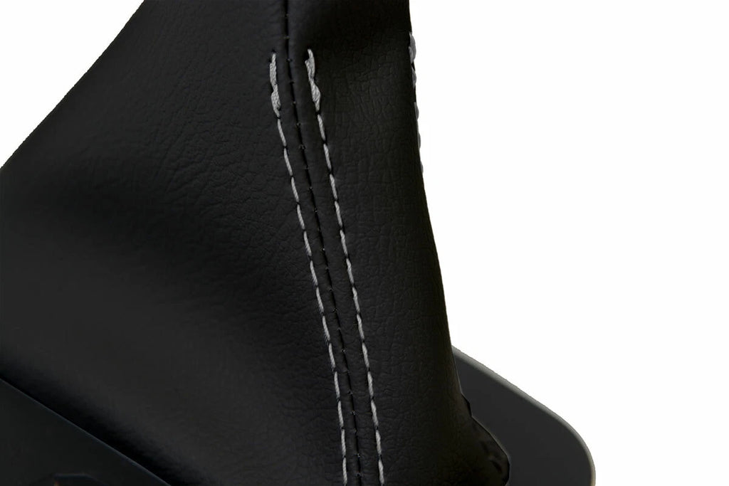 Leather Automatic Shift Boot Cover for BMW E38 (1995–2001) Black Gray Stitch