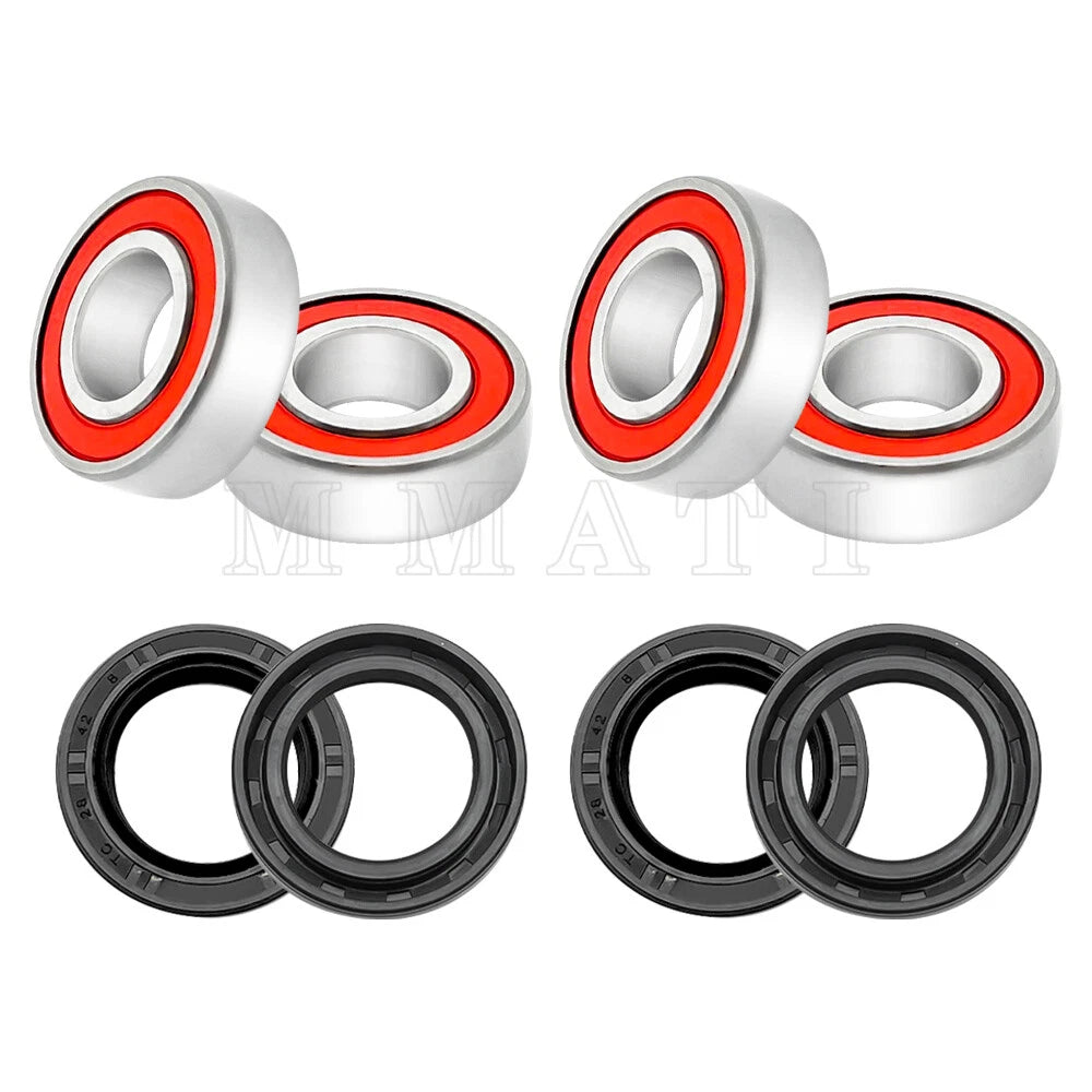 Front Wheel Hub Bearings Seals Kit for Honda Recon 250 TRX250 Rancher 350 TRX200