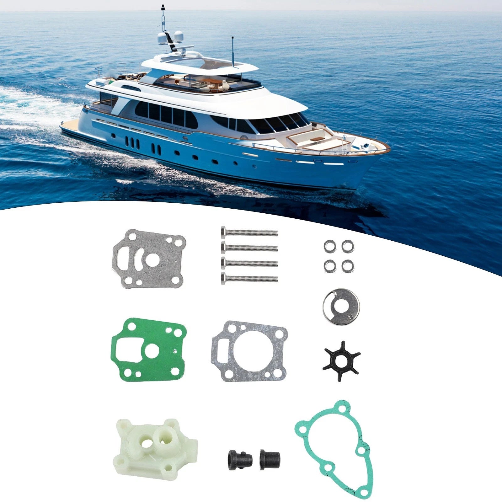 Water Pump Repair Kit for Tohatsu Nissan 4/5HP Marine Engines (N/A)
