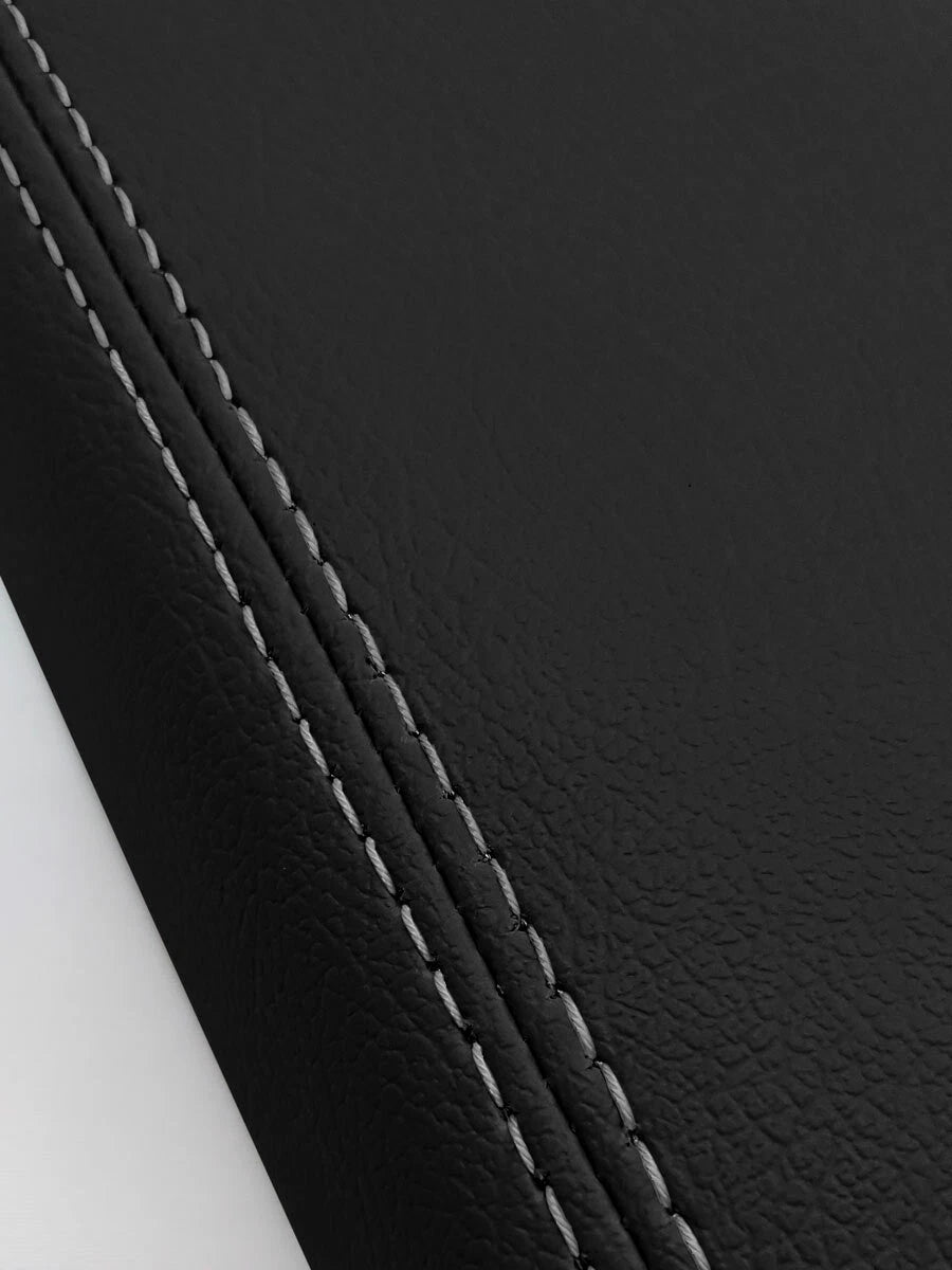 Console Lid Armrest Cover for Nissan Titan (2016–2020) White Stitch