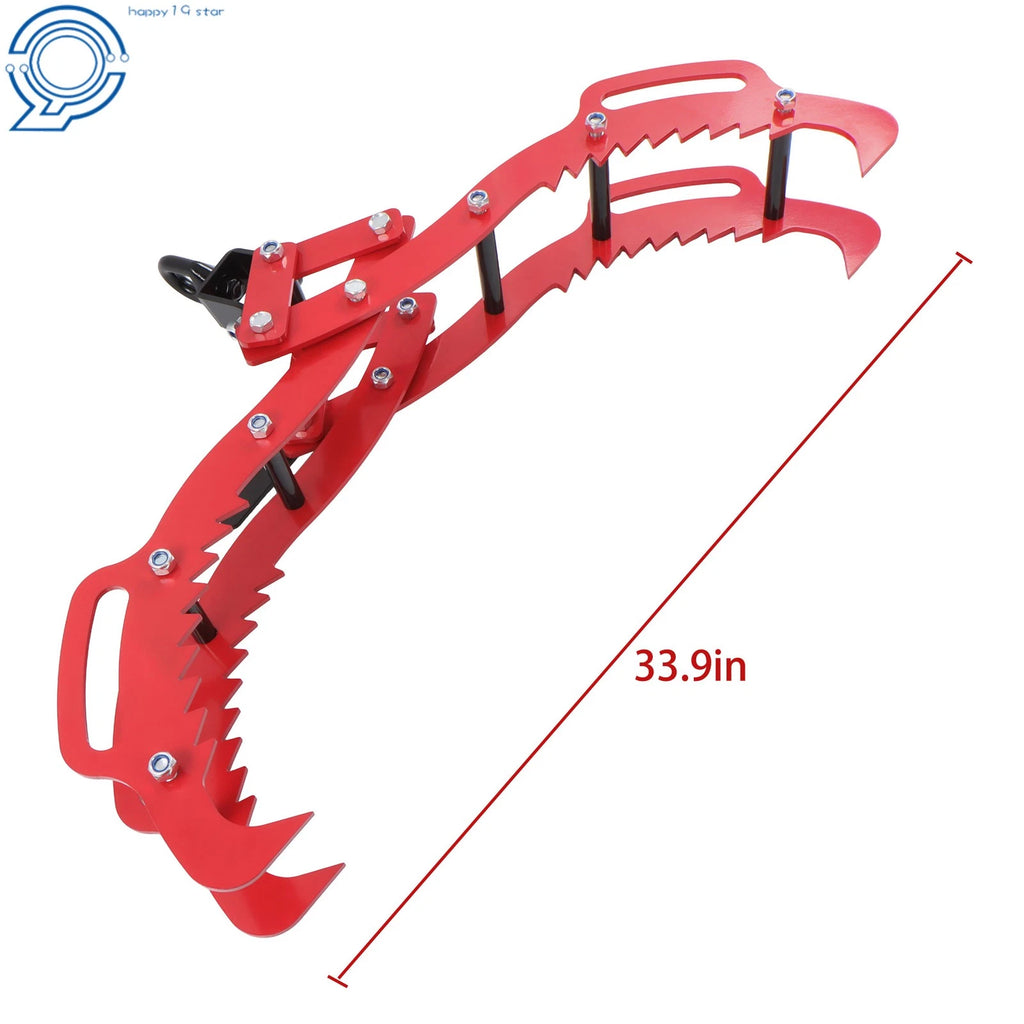 32" Heavy Duty Log Lifting Tongs for Tractor (Adjustable 4 Claw Grapple Hook)