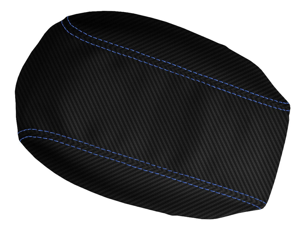 Carbon Fiber Console Lid Cover for Toyota Corolla (2014–2019) Blue Stitch
