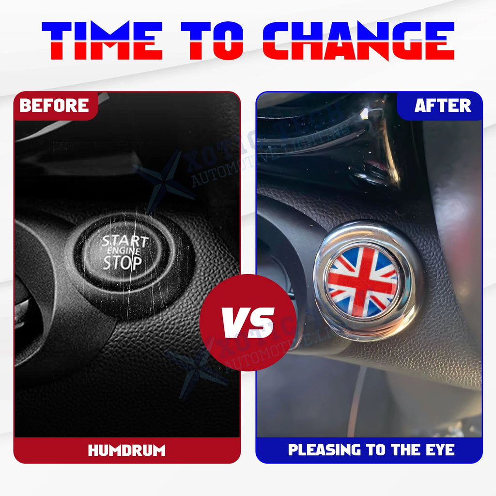 Union Jack Engine Start Stop Button Trim for Mini Cooper R55 R59 R60 R61 (2007-2013)
