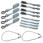 Set of 4 Ratchet Straps for Secure Cargo Tie-Down (2200lb Strength)