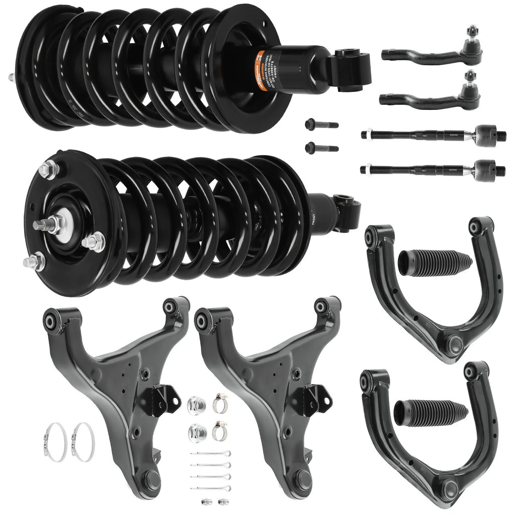 Set of 2 Front Struts + Control Arm Tie Rod for Nissan Titan (2004–2015) 4WD