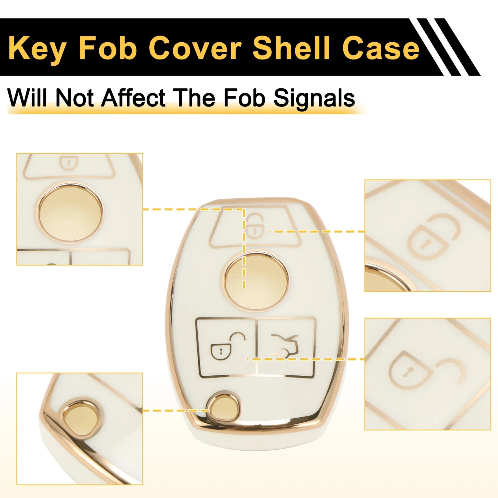 TPU Silicone Car Key Case for Mercedes-Benz A-Class (3 Buttons)