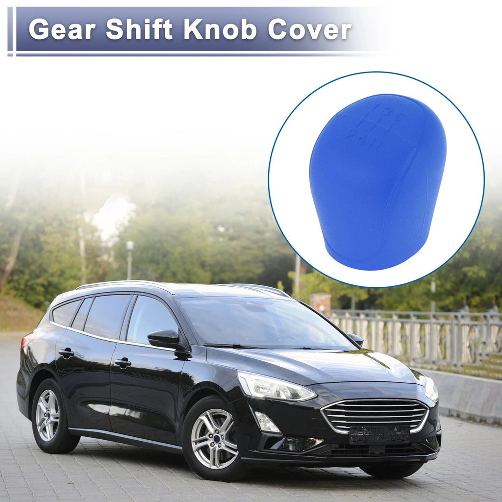 1 Pc Gear Shift Knob Cover for Ford C-Max (2007–2021) Blue Silicone