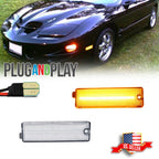2X Clear Amber LED Front Bumper Side Marker Lights for Pontiac Firebird (1998–2002)